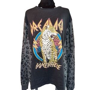 Black Graphic Leopard Pullover Sweatshirt - Dreamer Somewhere
